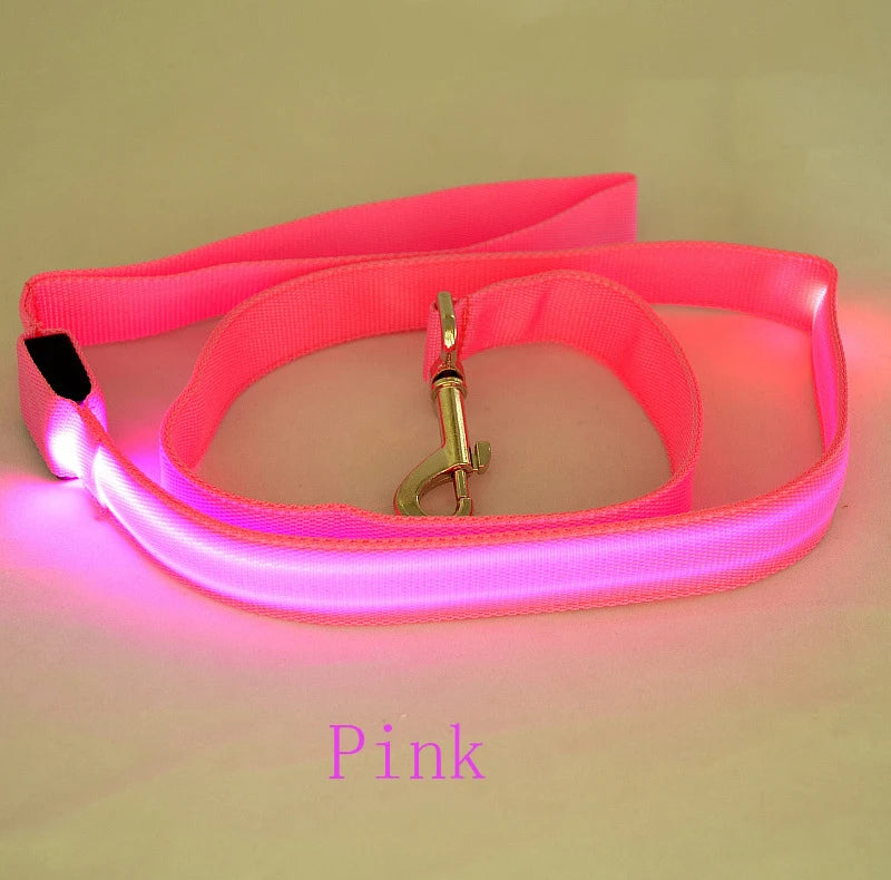LED Dog Leash Light Luminous Pet Dog Lead Leash